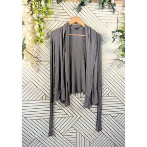 THEORY Women's Thin Cardiagn Open Front Viscose Blend Soft Brown Size P